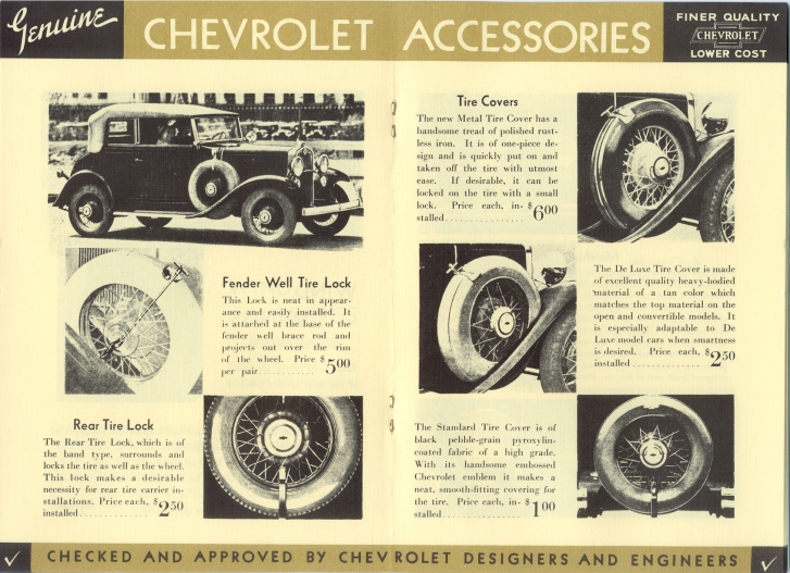 1931 Chevrolet Accessories Booklet Page 5